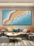 Coastal Harmony Canvas-Modern Minimalist Tidal Beach Abstract Texture Wall Art