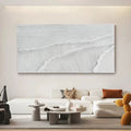 Ivory Serenity Horizons-Modern Minimalist Pure White Texture Abstract Wall Art