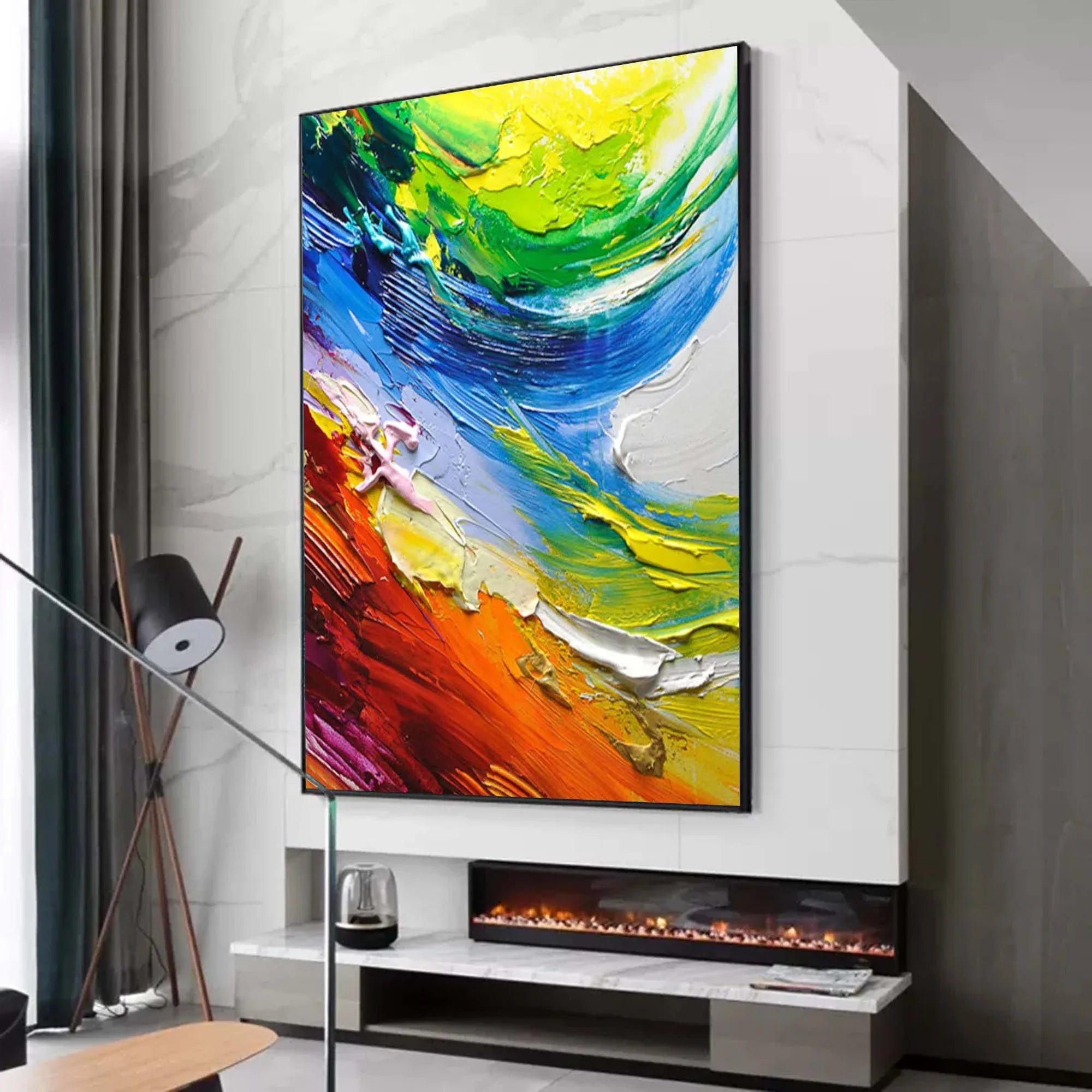 Color Symphony - Multi Color Vortex Abstract Texture Wall Art