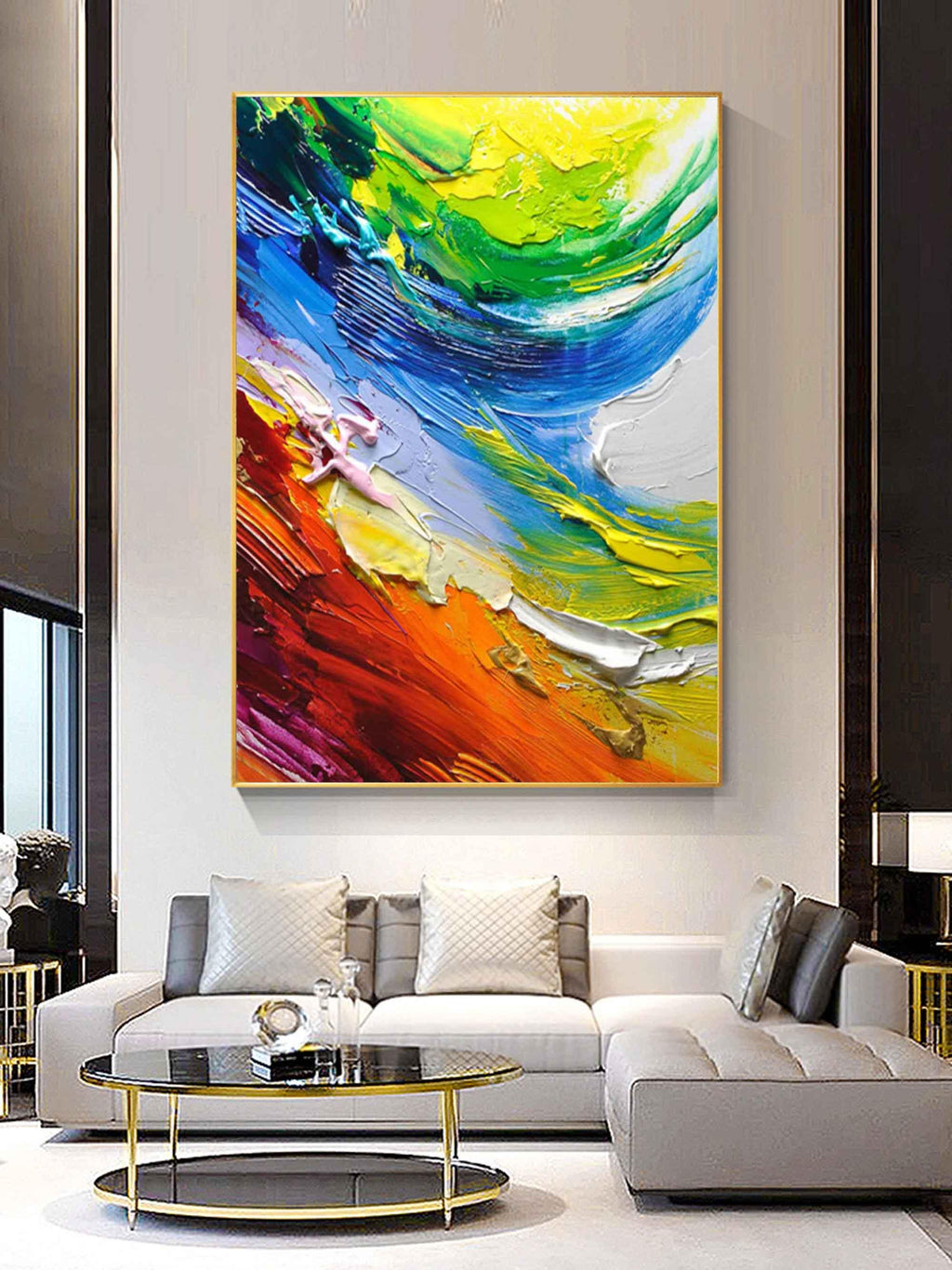Color Symphony - Multi Color Vortex Abstract Texture Wall Art
