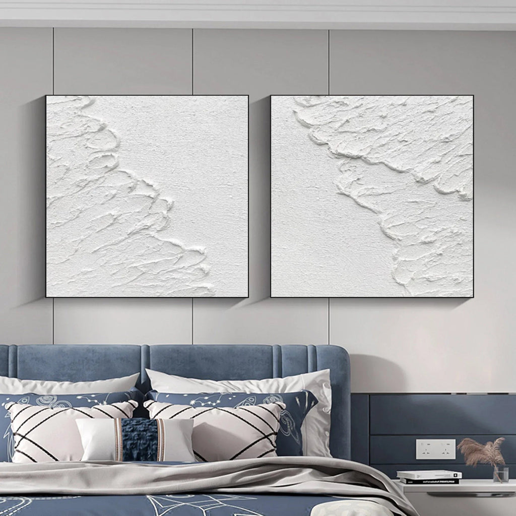 Ethereal Textured Diptych Art Set Of 2-Modern Minimalist Decorative Wave Flowing Texture Wall Art