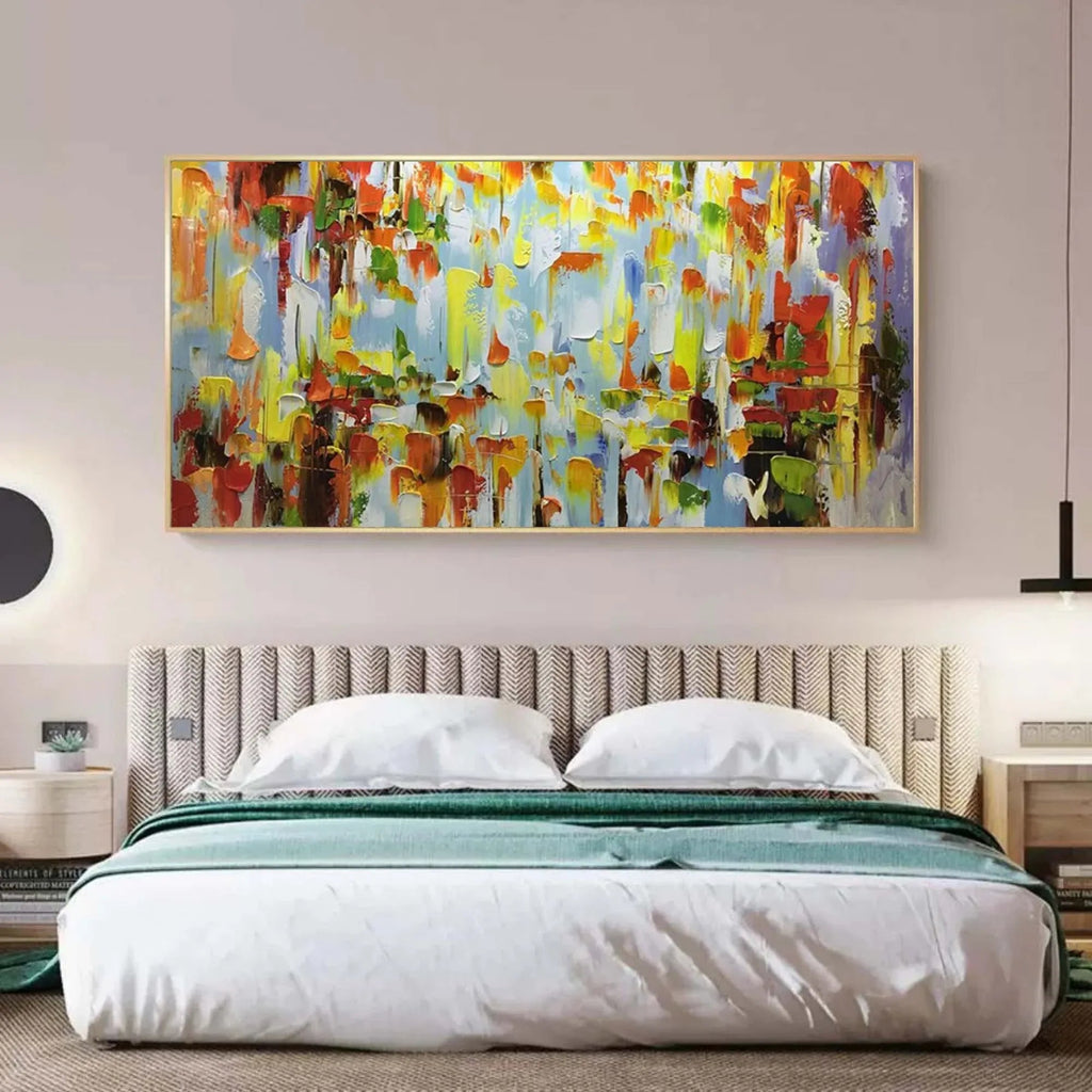Color Symphony - Hand Drawn Thick Painted Abstract Colored Block Surface Oil Wall Art