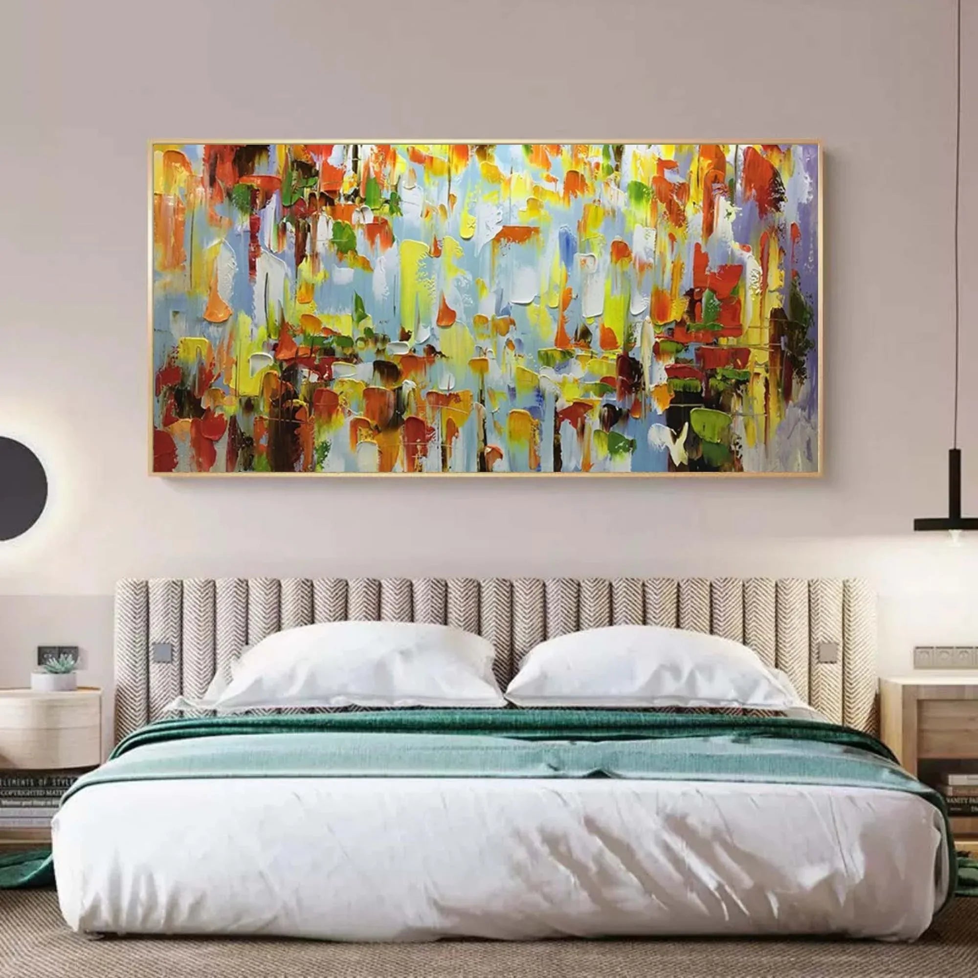 Color Symphony - Hand Drawn Thick Painted Abstract Colored Block Surface Oil Wall Art