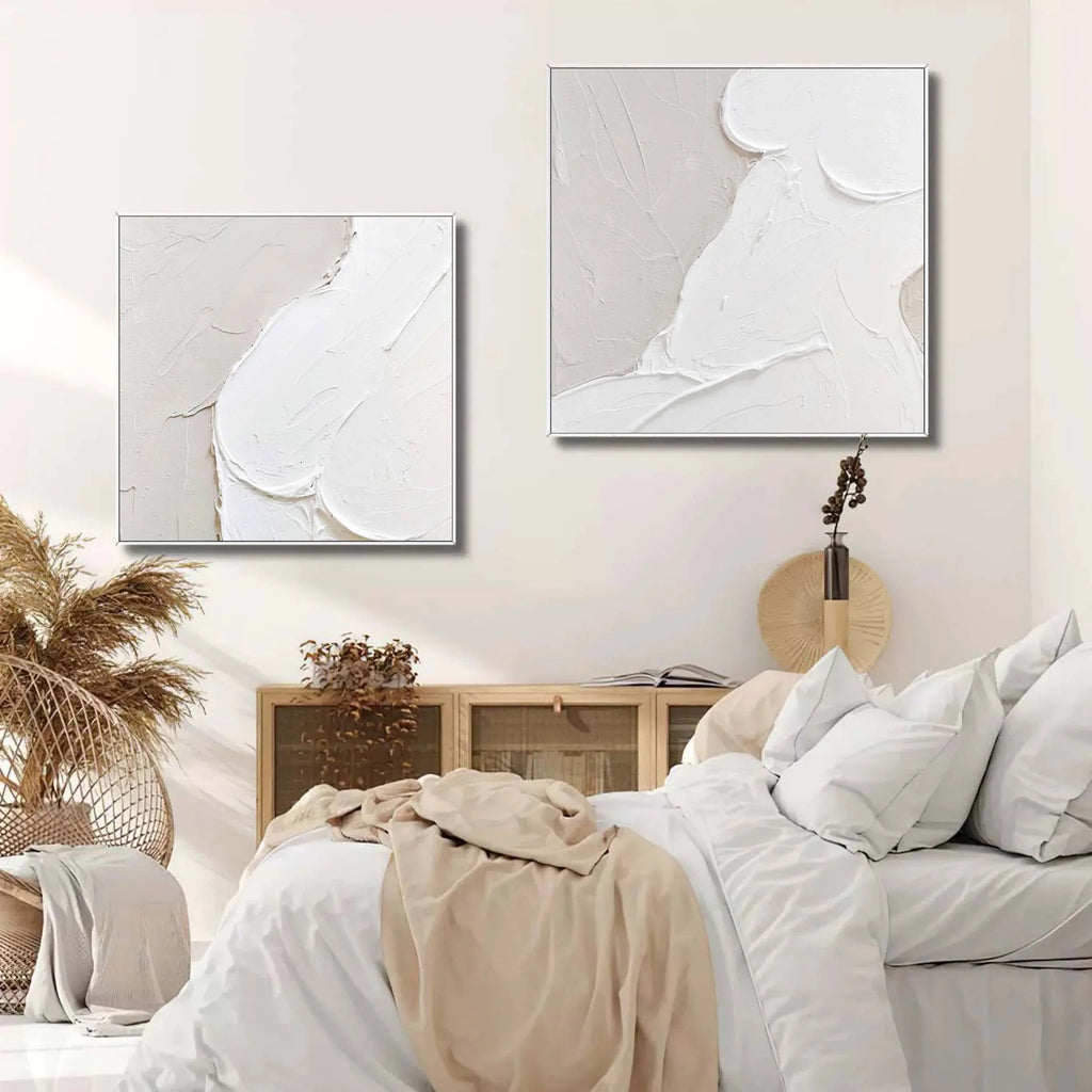 Abstract Whispers Diptych Set Of 2-Modern Minimalist Three-Dimensional Abstract Wall Art