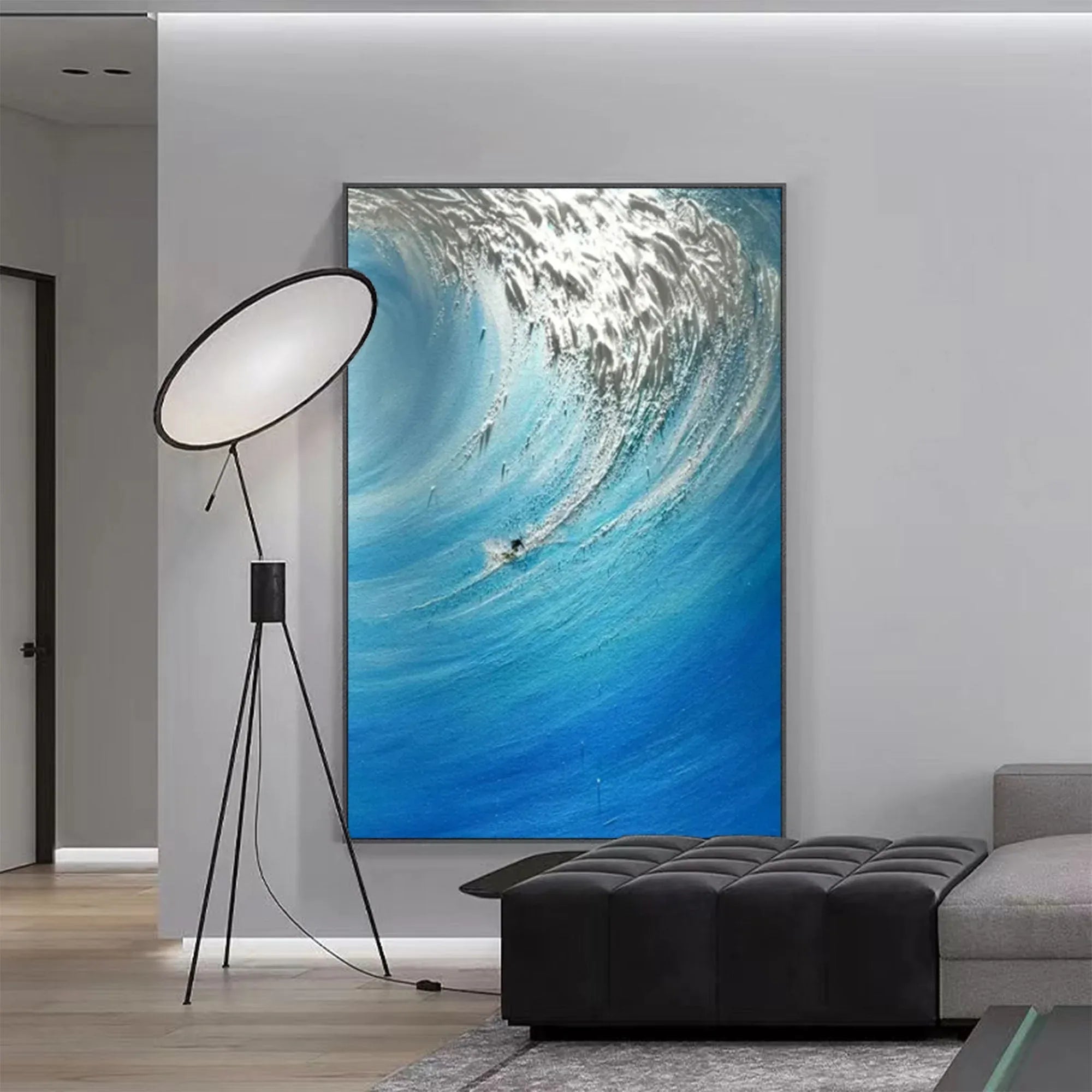 Ocean's Fury - Hand drawn 3D Wave Surfing Texture Wall Art