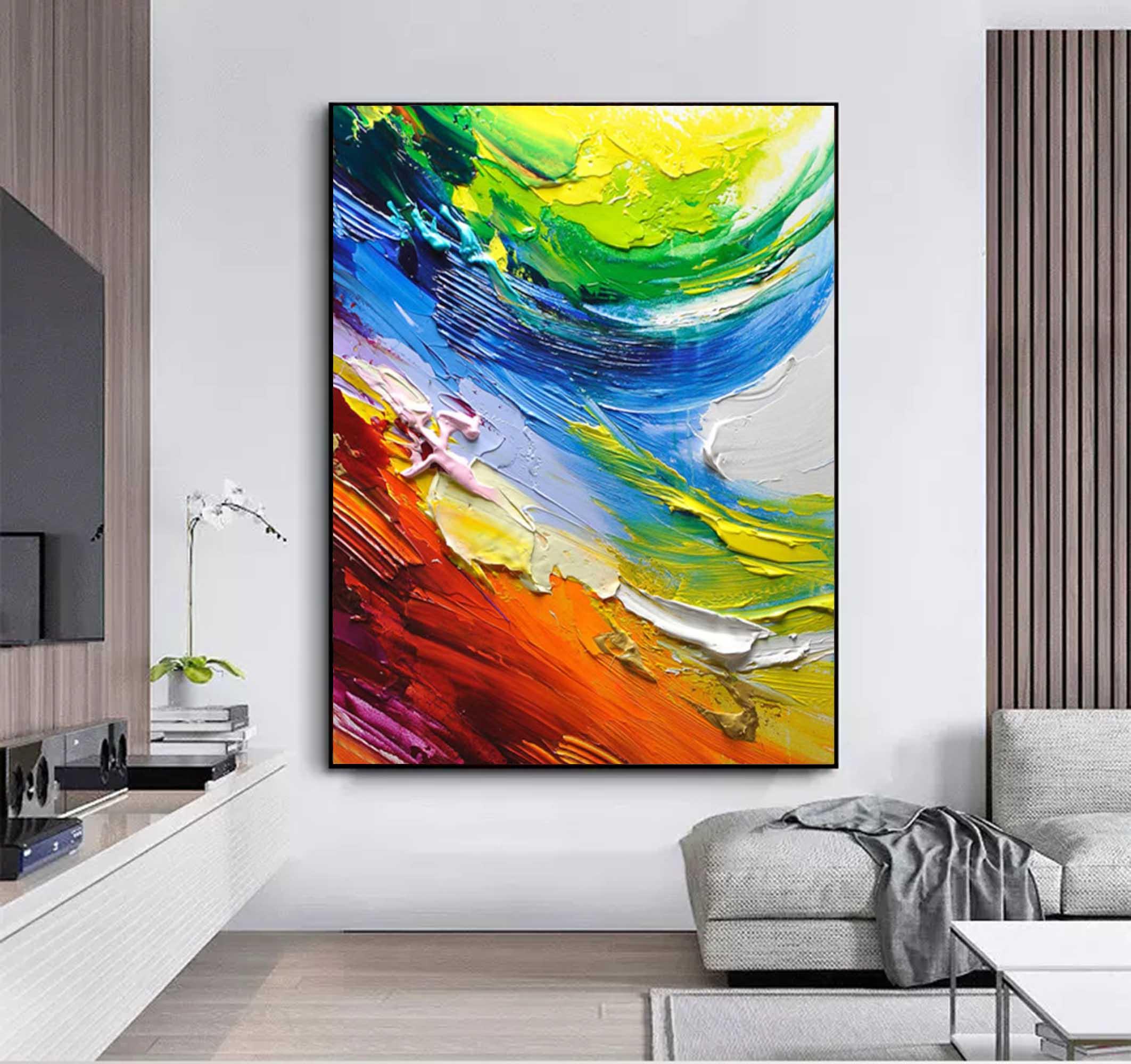 Color Symphony - Multi Color Vortex Abstract Texture Wall Art