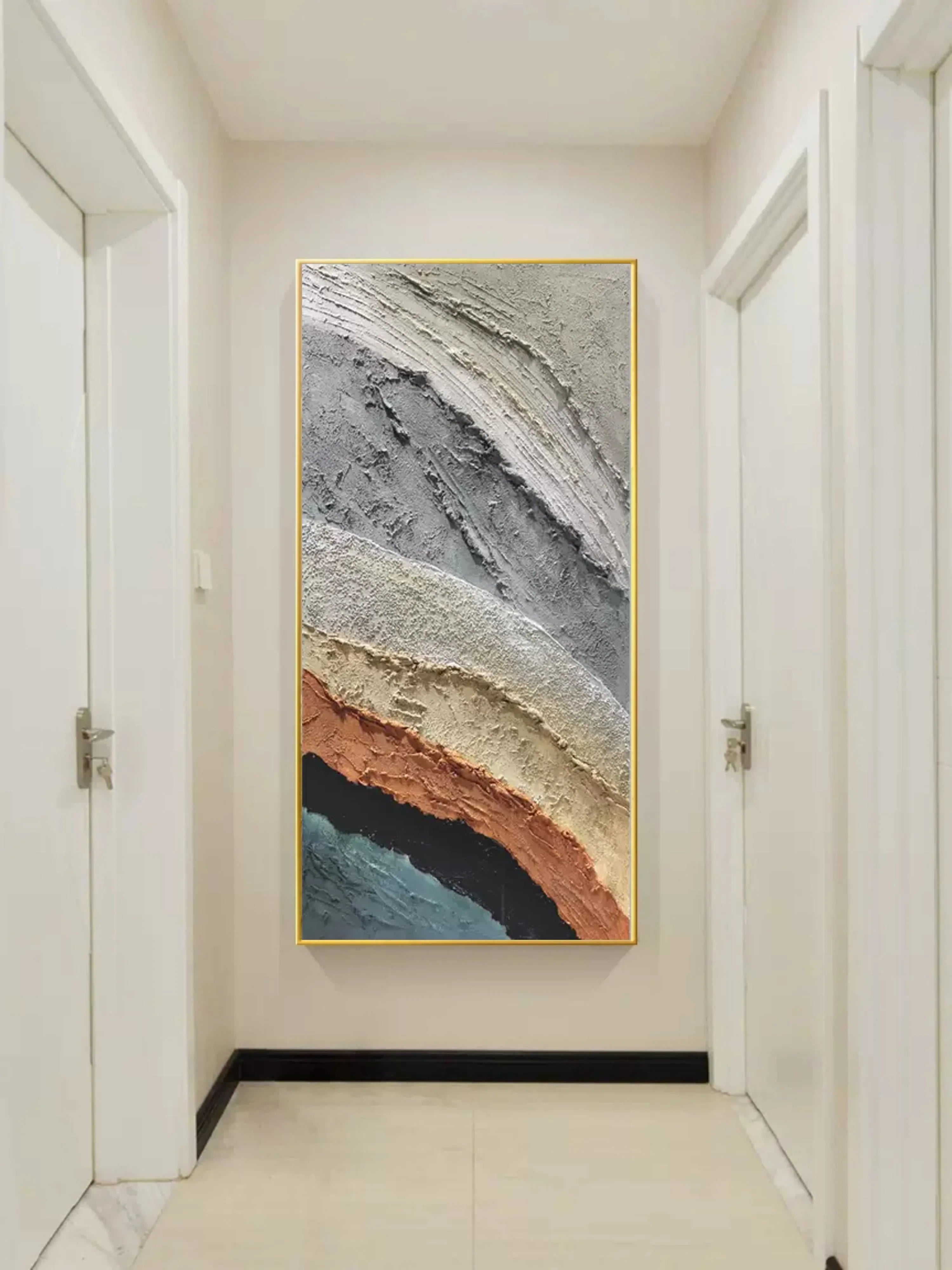 Layered Earth Textured Art-Modern Minimalist Layered Texture Abstract Wall Art