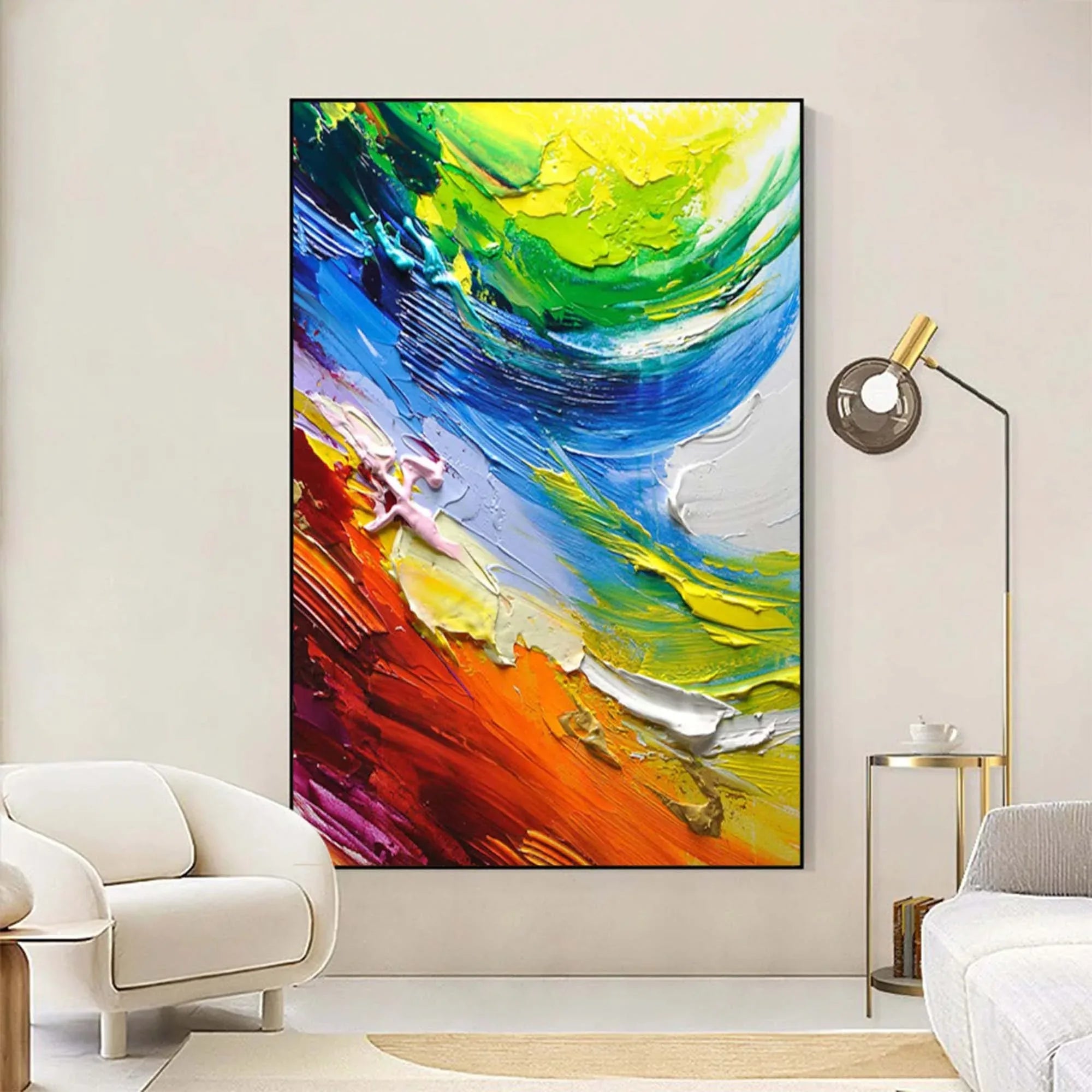 Color Symphony - Multi Color Vortex Abstract Texture Wall Art