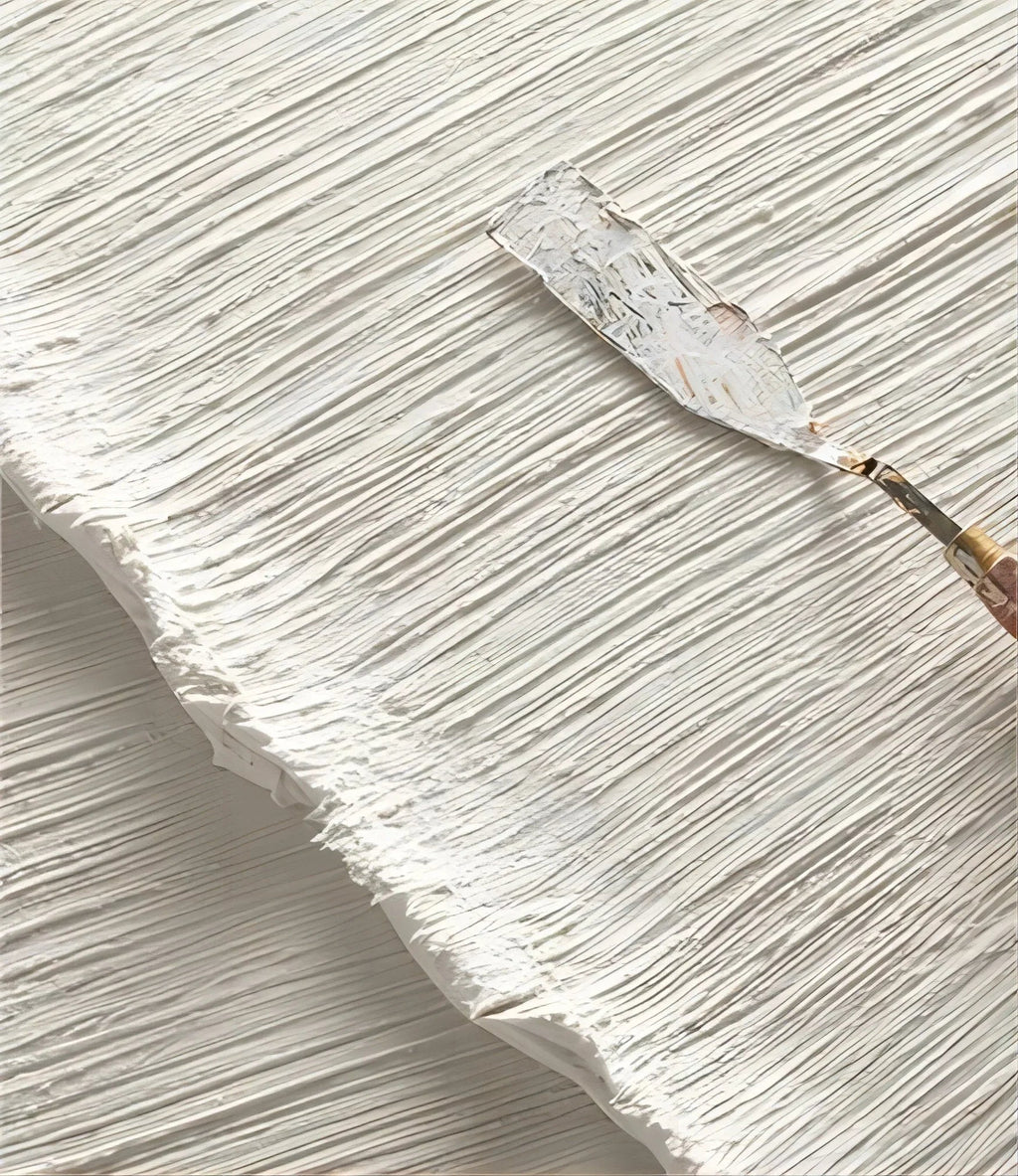 Minimalist Textured Layers-Minimalist Pure White Line Texture Wall Art