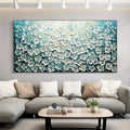 Floral Symphony-3D Blue and White Flower Sea Textured Abstract Wall Art#FL10062