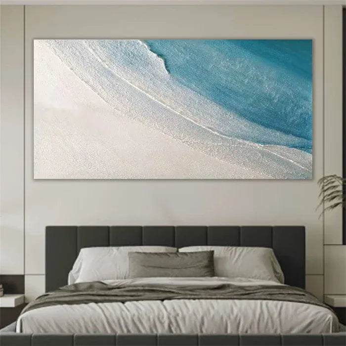 Minimal Coastal Art-Ocean Serenity Abstract Canvas Wall Art