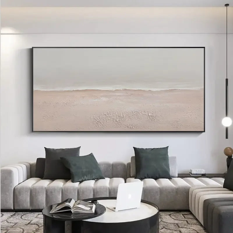 Coastal Quiet Texture-Coastal Texture Oil Painting Wall Art in Modern Interior Decoration