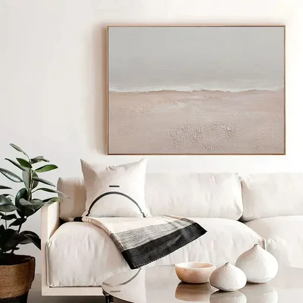 Coastal Quiet Texture-Coastal Texture Oil Painting Wall Art in Modern Interior Decoration