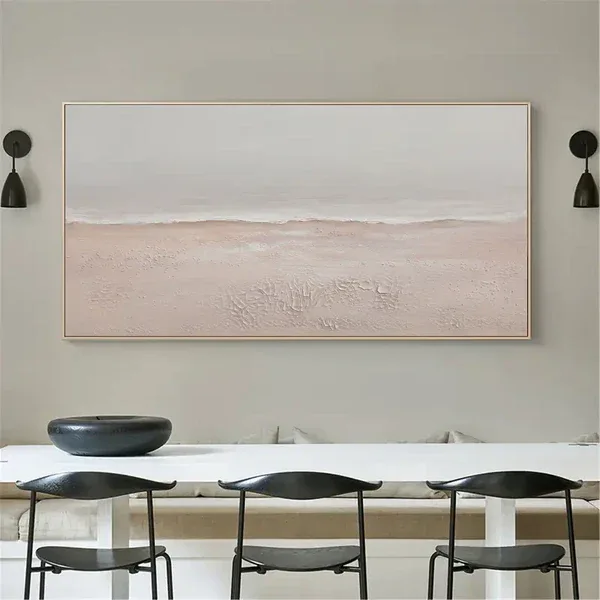Coastal Quiet Texture-Coastal Texture Oil Painting Wall Art in Modern Interior Decoration