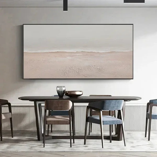 Coastal Quiet Texture-Coastal Texture Oil Painting Wall Art in Modern Interior Decoration