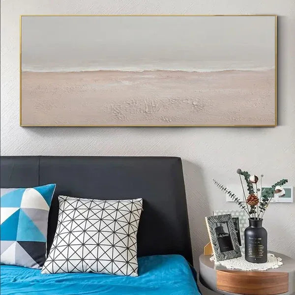 Coastal Quiet Texture-Coastal Texture Oil Painting Wall Art in Modern Interior Decoration