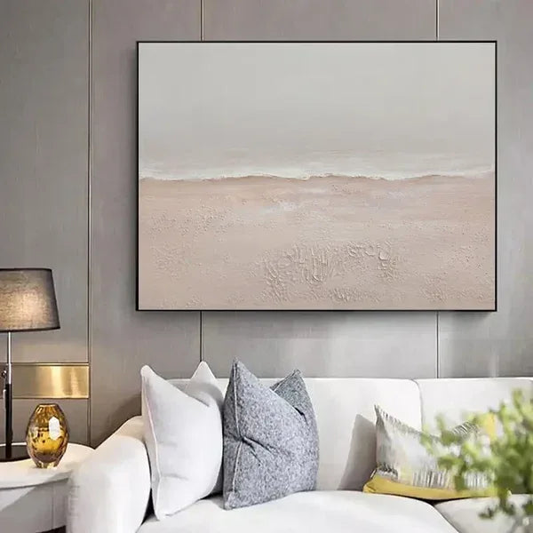 Coastal Quiet Texture-Coastal Texture Oil Painting Wall Art in Modern Interior Decoration
