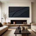 Rhythms of Shadow-Modern Minimalist Home Hand-Painted Black Texture Abstract Wall Art