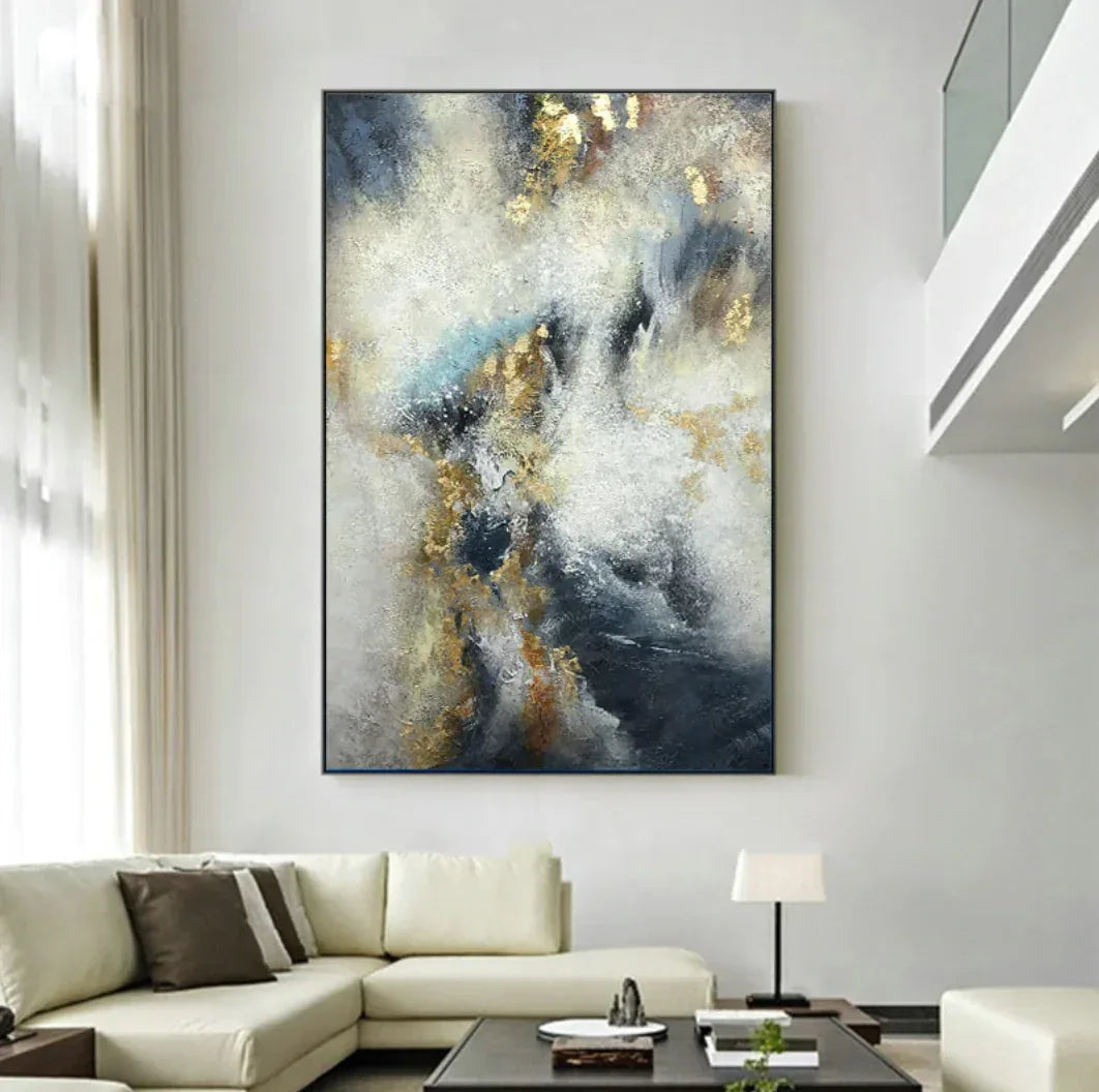 Coastal Serenity-Ocean Vitality Abstract Texture Oil Painting Wall Art