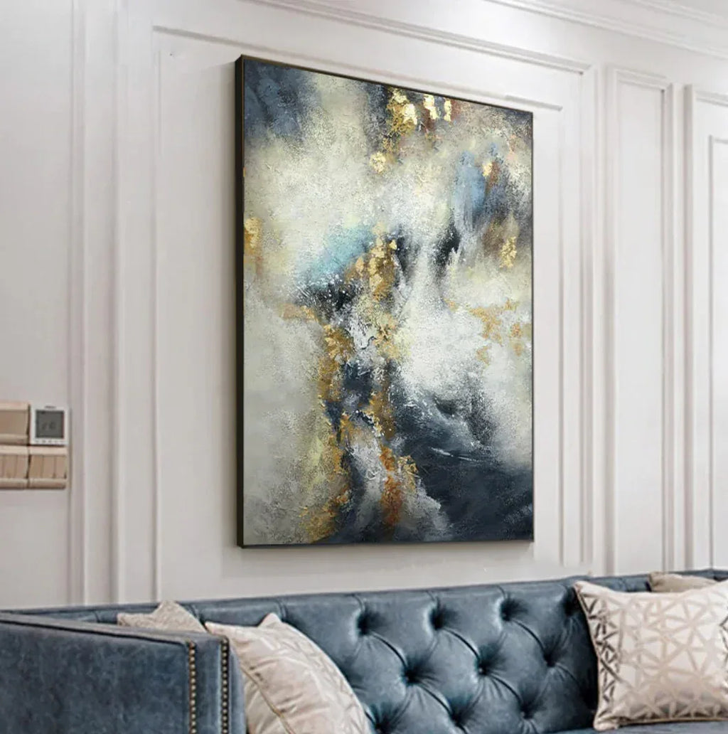 Coastal Serenity-Ocean Vitality Abstract Texture Oil Painting Wall Art