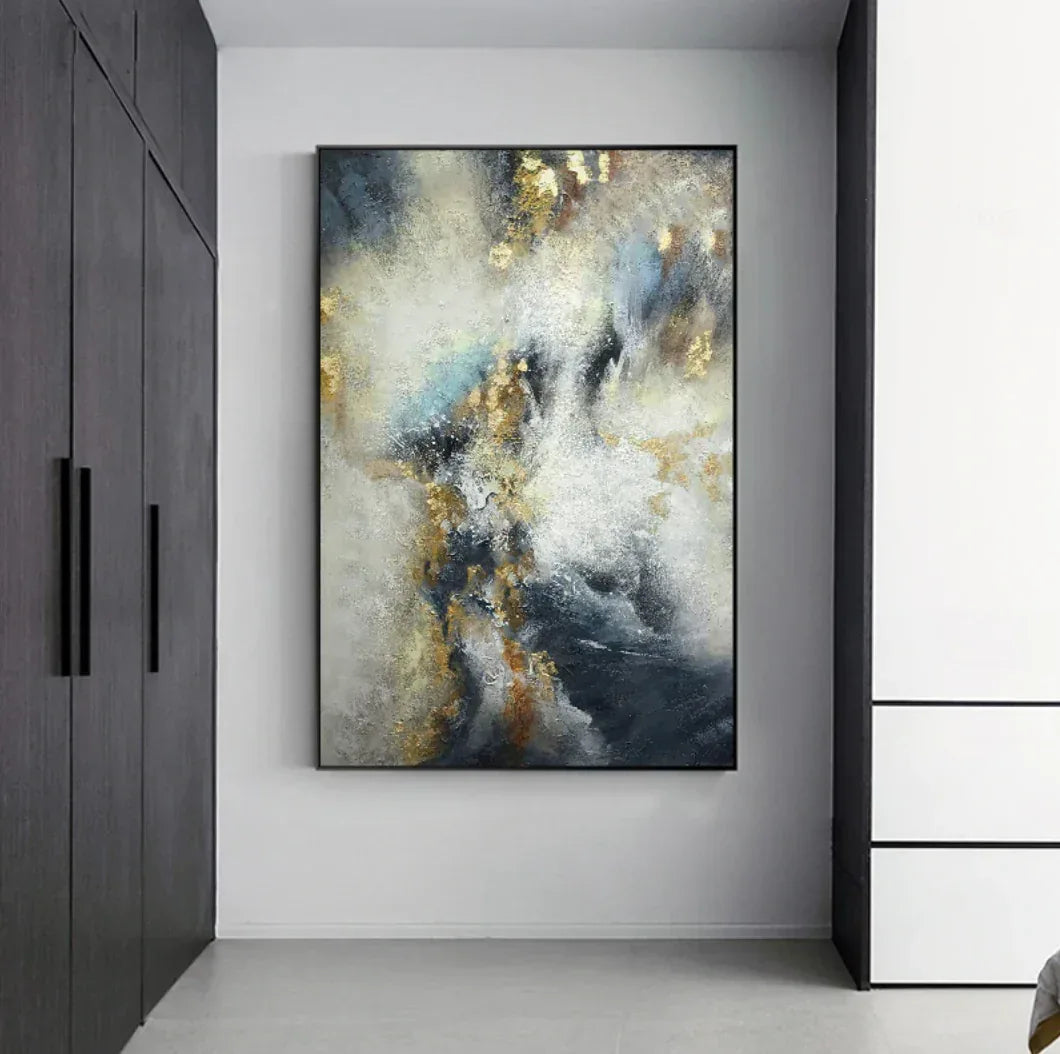 Coastal Serenity-Ocean Vitality Abstract Texture Oil Painting Wall Art