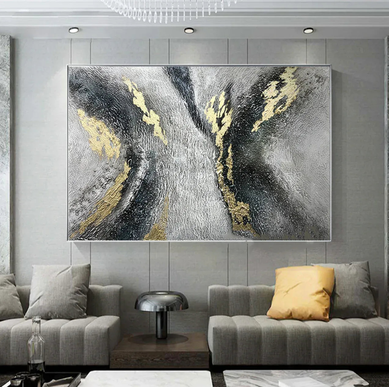 Raging River-Modern Minimalist Surging River Texture Wall Art