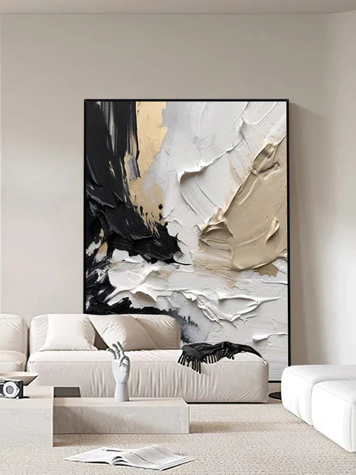 Sculptural Strokes-Modern Abstract Thick Texture Oil Painting Wall Art