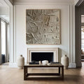Silent Fragments - Minimalist Wabi-Sabi Textured Abstract Oil Painting#AB14006