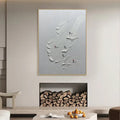 Snowy Ski Fun - Hand-Painted 3D Skiing Scene Texture Vertical Oil Painting Wall Art