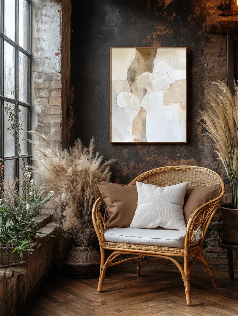 Ethereal Harmony-Modern Minimalist Style, Soft Block and Abstract Form Wall Art#WB10101