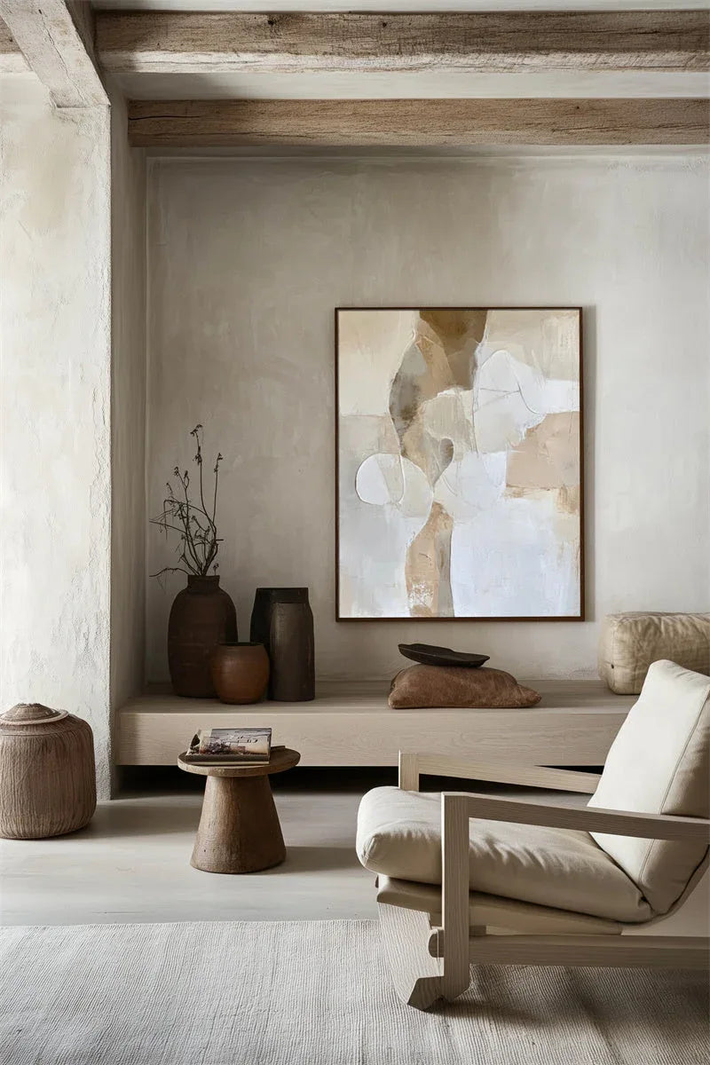 Ethereal Harmony-Modern Minimalist Style, Soft Block and Abstract Form Wall Art#WB10101