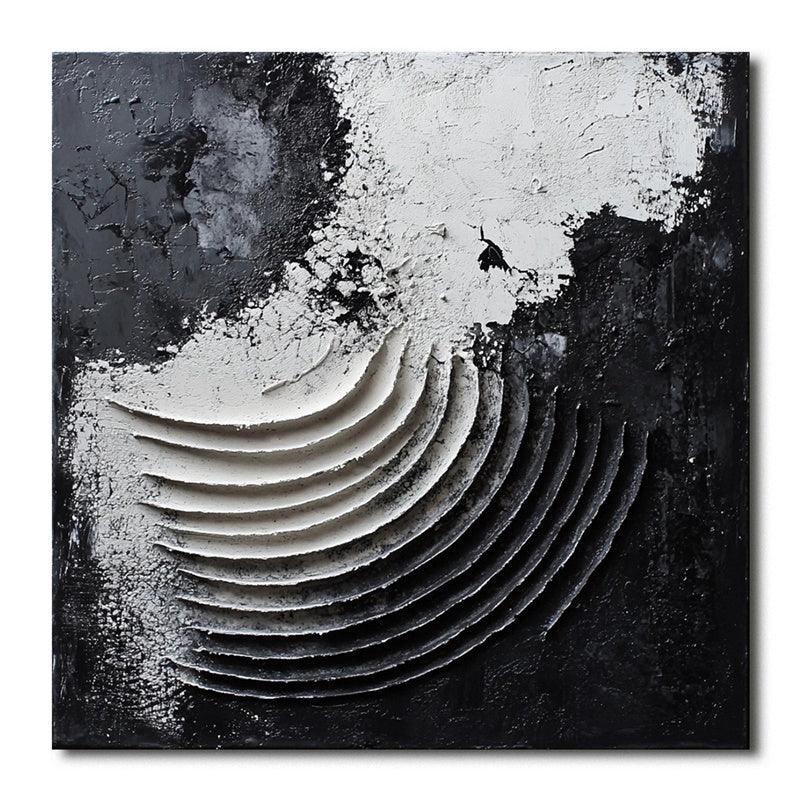 Lunar Crescendo-Hand drawn 3D abstract mural of the crescent moon