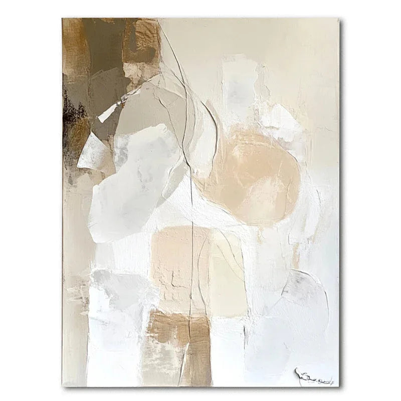 Earthly Flow-Abstract Block Wall Art With Modern Minimalist Soft Line Rhythm