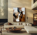 Earthbound Abstraction-Hand Drawn Thick Textured Abstract Oil Painting Wall Art