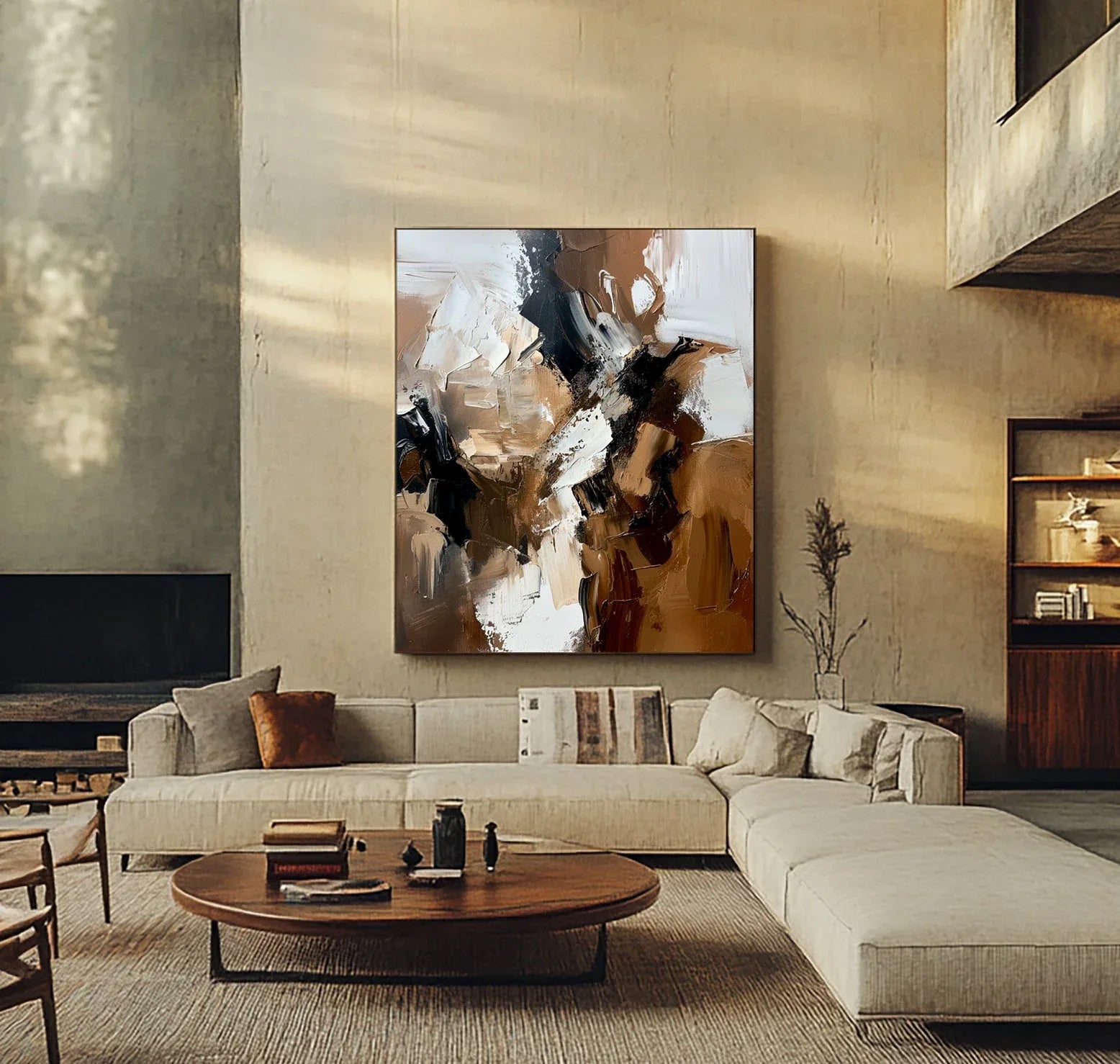 Earthbound Abstraction-Hand Drawn Thick Textured Abstract Oil Painting Wall Art