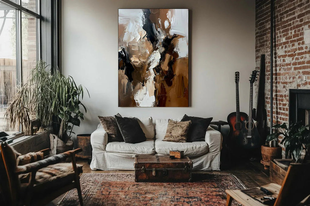 Earthbound Abstraction-Hand Drawn Thick Textured Abstract Oil Painting Wall Art