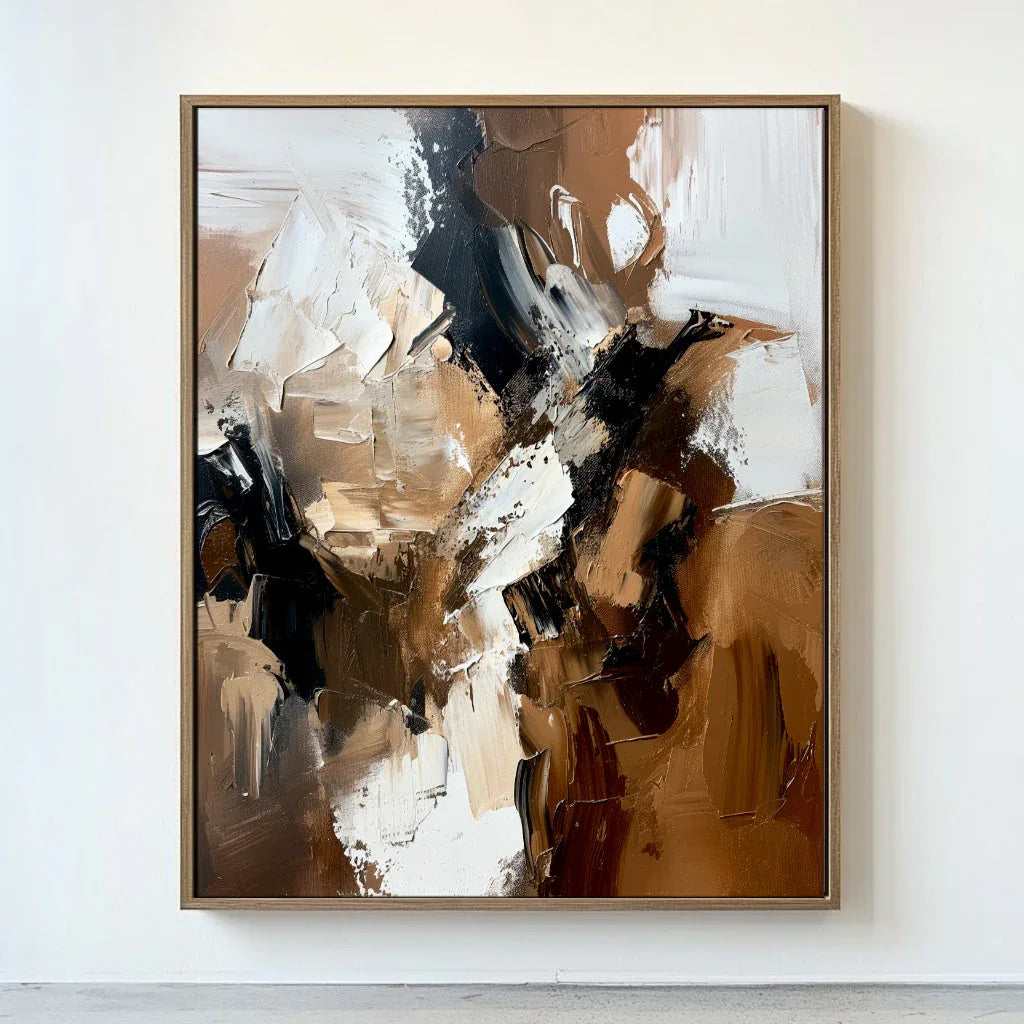 Earthbound Abstraction-Hand Drawn Thick Textured Abstract Oil Painting Wall Art