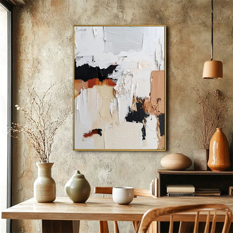 Abstract Symphony - Minimalist Color Blocking Abstract Hand-Painted Oil Painting Wall Art