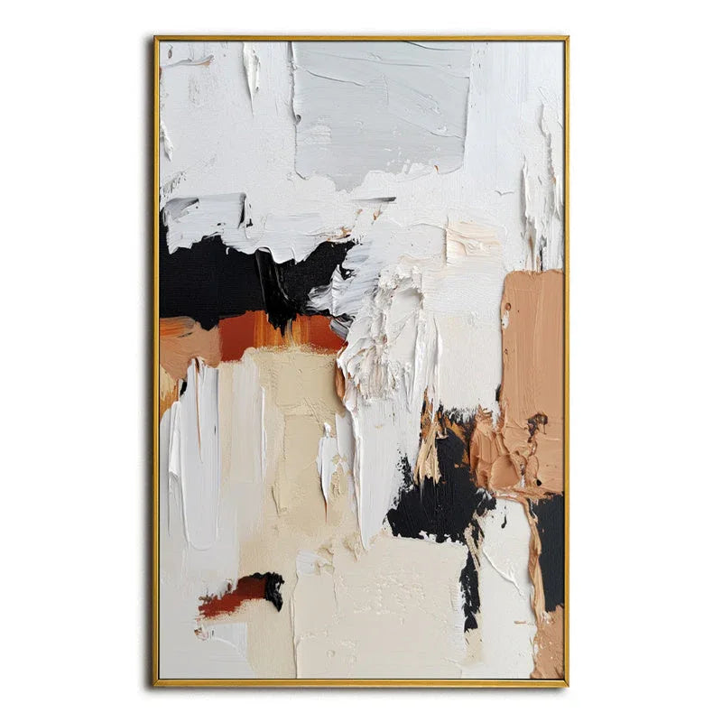Abstract Symphony - Minimalist Color Blocking Abstract Hand-Painted Oil Painting Wall Art