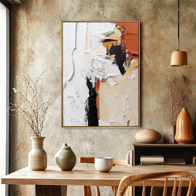 Layered Harmony-Hand Drawn Colorful Abstract Texture Wall Art