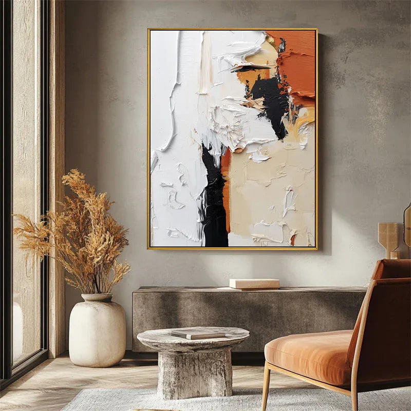 Layered Harmony-Hand Drawn Colorful Abstract Texture Wall Art