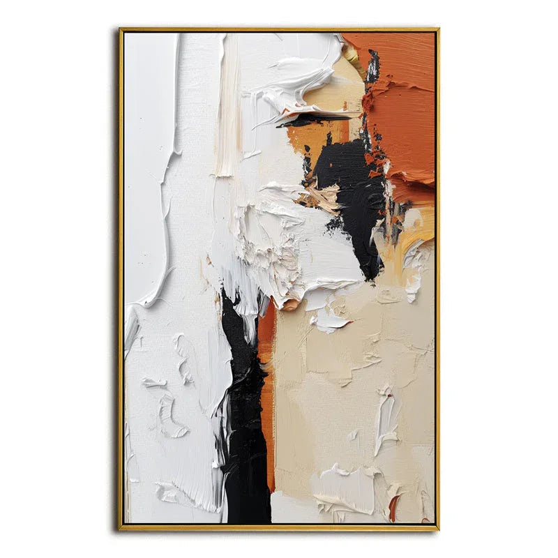 Layered Harmony-Hand Drawn Colorful Abstract Texture Wall Art