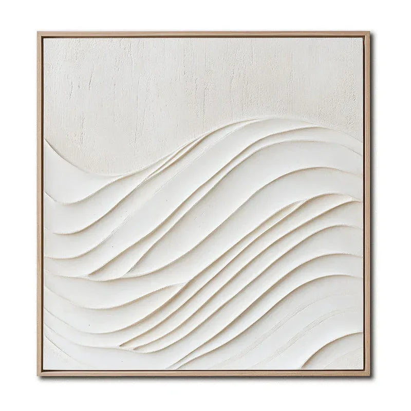Serene Flow-Wabi Sabi Style Three-Dimensional Wave Texture Abstract Wall Art