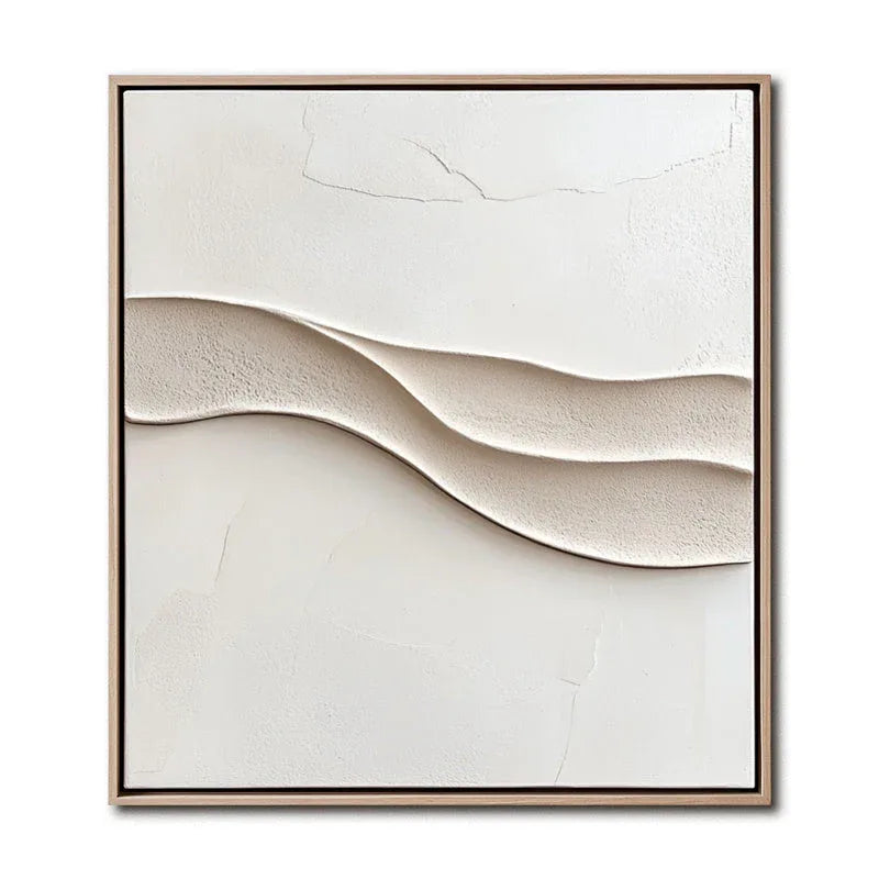 Serene Waves Abstract Art-Minimalist 3D Wave Texture Wall Art in Modern Interior Design