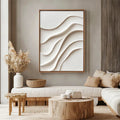 Serene Waveform-Minimalist Vertical Three-Dimensional Water Ripple Wabi Sabi Style Textured Wall Art