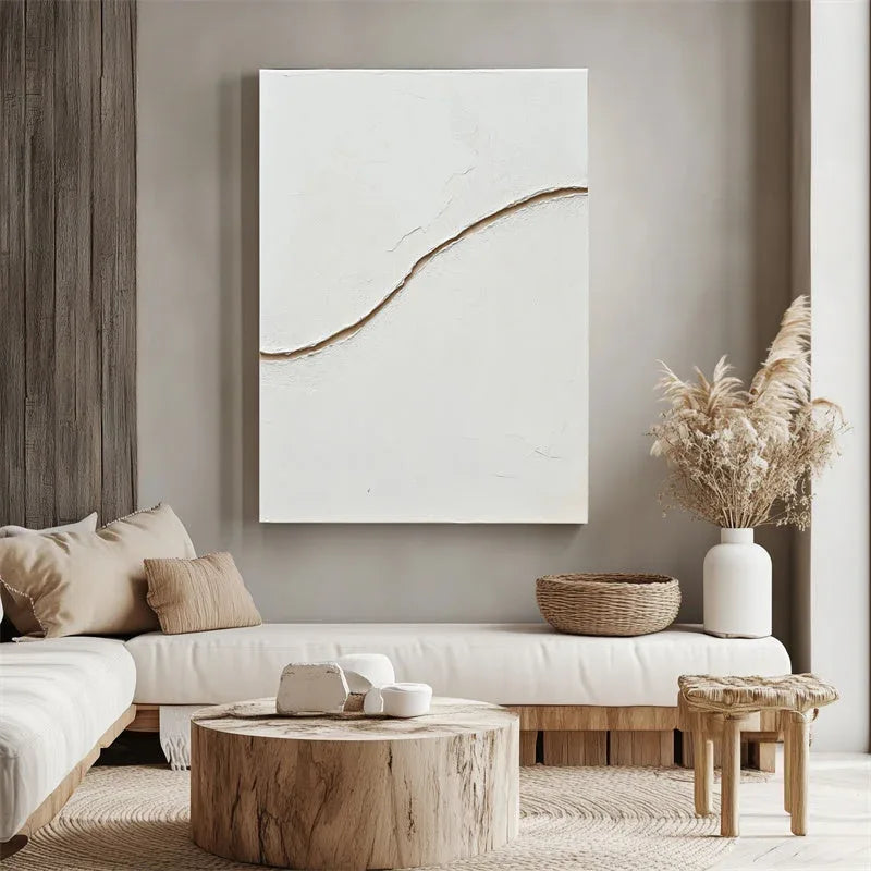 Golden Horizon-Modern Minimalist Three-Dimensional Curved Texture Wall Art