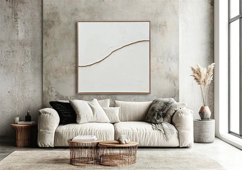 Golden Horizon-Modern Minimalist Three-Dimensional Curved Texture Wall Art