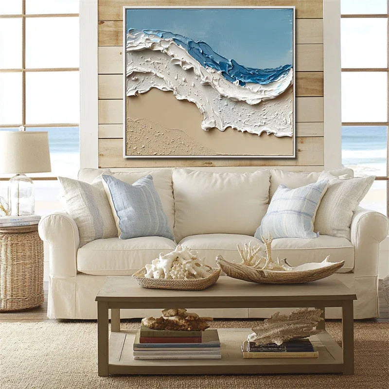 Coastal Breeze-The Art of Seaside Wave Texture Wall in Modern Home Decoration