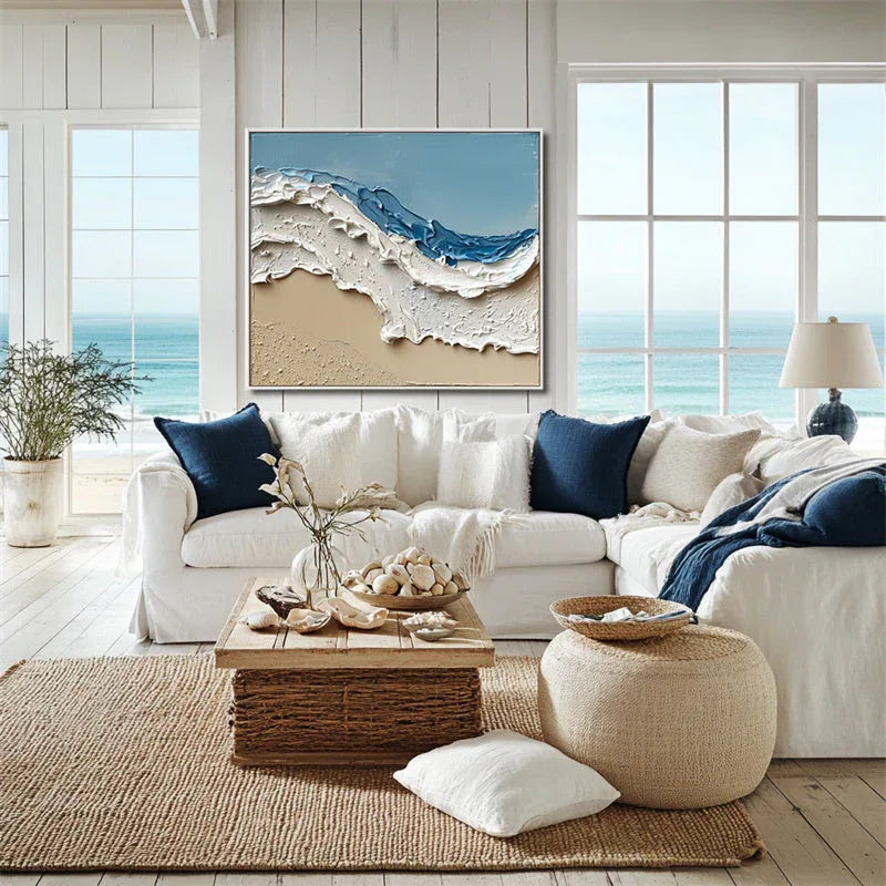 Coastal Breeze-The Art of Seaside Wave Texture Wall in Modern Home Decoration