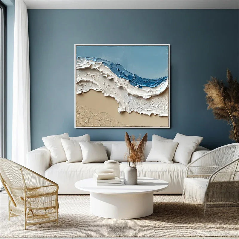 Coastal Breeze-The Art of Seaside Wave Texture Wall in Modern Home Decoration